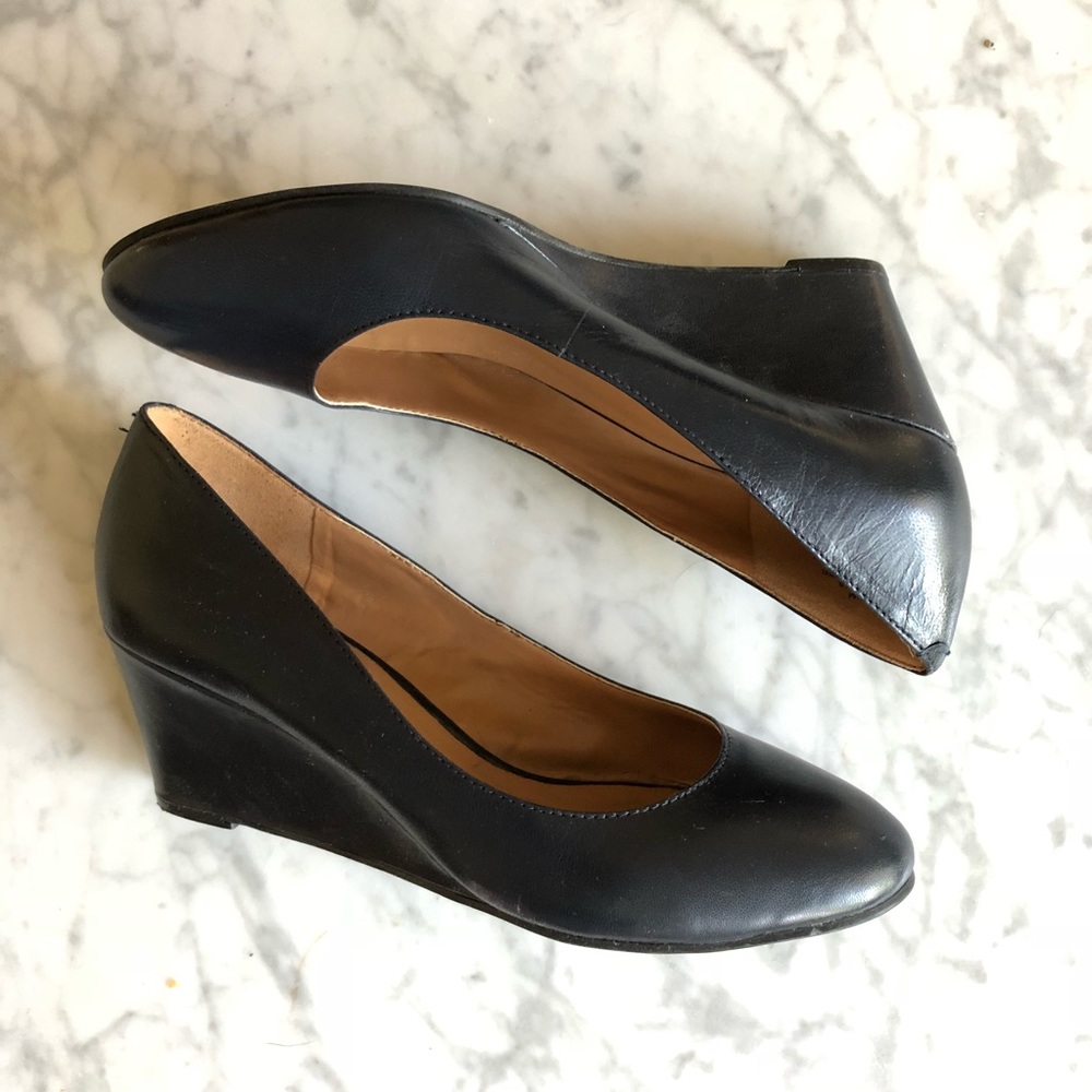 Nine West Navy Wispy Wedge Heel